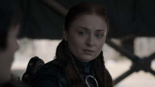 Sophia Turner as Sansa declaring Northern independence in Game of Thrones series finale