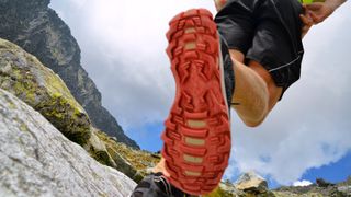 Sole of trail running shoe