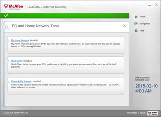 McAfee LiveSafe antivirus 2015 tools