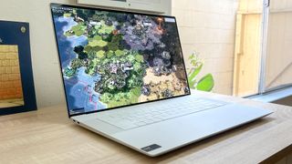 Dell XPS 16 review unit on desk