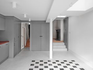 monochromatic terrace house extension interior