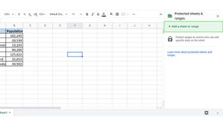 How to lock column width and row height in Google Sheets