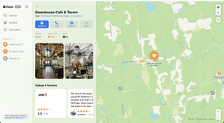 A screenshot of the Apple Maps web search results.