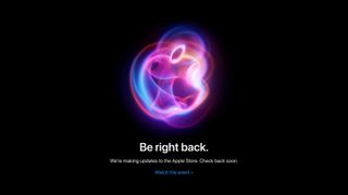 A screenshot of the Apple Store taken down before the It's Glowtime Apple event