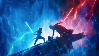 An image of a lightsaber fight from The Rise of Skywalker