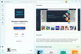 Amazon Appstore and WSA installation