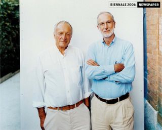 Richard Rogers and Renzo Piano in Venice in 2006 Venice Architecture Biennale