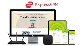ExpressVPN, running on a Mac, iPad and iPhone