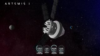 Orion spacecraft position for Artemis 1 on Nov. 27, 2022
