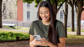 girl using t-mobile smartphone