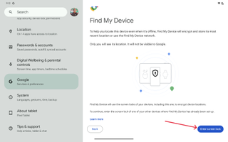 Set up Find My Device on Pixel Tablet