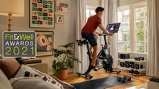 Man riding a Peloton bike, one of the winners in the Home Workout Heroes category at the Fit&Well Awards 2021