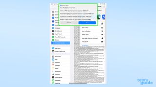 Screenshot of the Battery Stats shortcut's results on an iPad