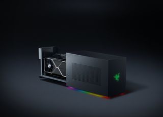 Razer Tomahawk Gaming Desktop against dark background