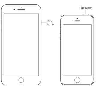 To reboot with a device with Touch ID, press and hold the Top (or Side) button then drag the slider from left to right, then turn the device back on with the Top (or Side) button.