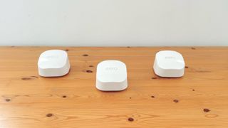 Eero 6+ on a wooden table