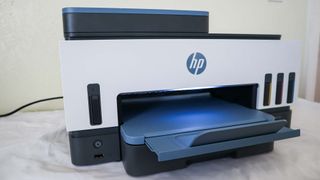 HP Smart Tank 7602 review unit on table