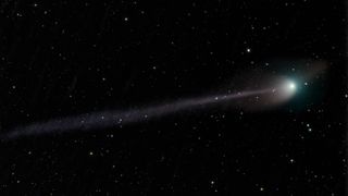 A photograph of comet C/2022 E3 (ZTF) taken by Bob Schiff in Danville, CA.