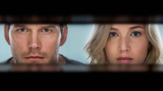 (L-R) Chris Pratt as Jim Preston and Jennifer Lawrence as Aurora Lane in &quot;Passengers&quot; now streaming on Prime Video