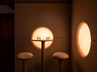 Artifact Bar with light entering through round window