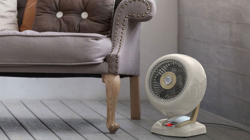 Vornado VHEAT Whole Room Vintage Heater on living room floor