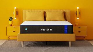 Nectar Memory Foam Mattress on a yellow background