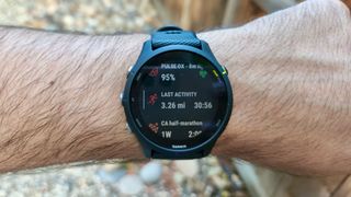 Quick menus on the Garmin Forerunner 255