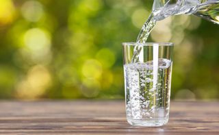 glass of water on table