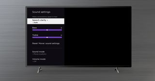 Roku Speech Clarity menu in Roku OS 11