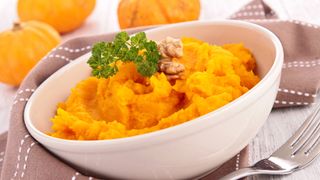 Sweet potato mash in bowl