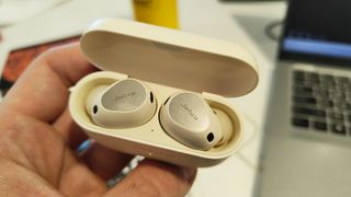 Jabra Elite 10 gen 2 held in the hand