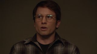 Tyler Ritter looking confused, and wearing glasses in NCIS