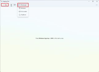 Snipping Tool rectangle option