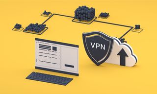 Conceptual image representing digital software VPN computing technology