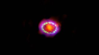 a colorful, multiwavelength image of the intricate remains of Supernova