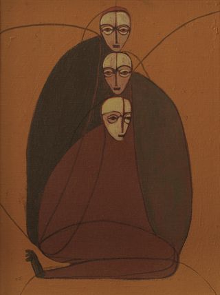 Painting of three figures