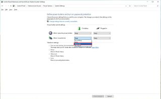 Windows 10 hibernate when close lid