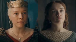 From left to right: Emma D'arcy in House of the Dragon and Olivia Cooke in House of the Dragon season 2 trailers.