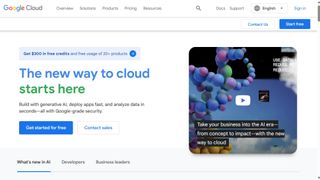 Google Cloud website screenshot.