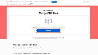 select files in adobe merge pdf files page