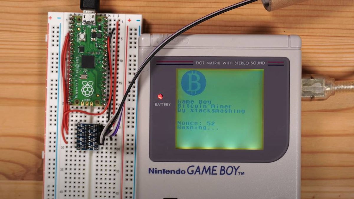 Nintendo Game Boy Bitcoin mining