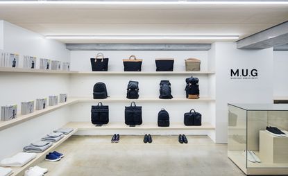 The inside of M.U.G shop in Tokyo