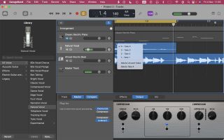 Screenshot of free audio editor Apple GarageBand