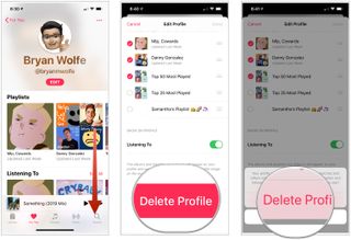 Apple Music delete profile