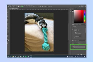 A screenshot showing how to add a border in Adobe Photoshop