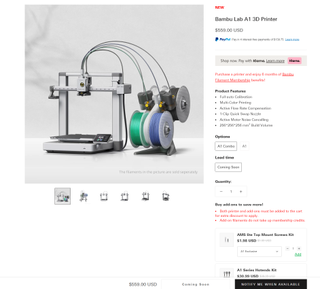 Bambu Lab A1 Recall