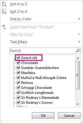 How to filter in Excel