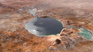 Images of Jezero crater, where Perseverance will touch down on Mars.