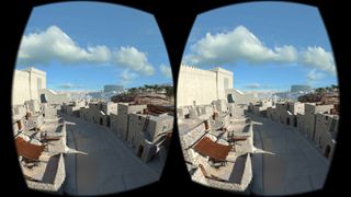 The "Lithodomos VR" app allows people to experience archaeological reconstructions of ancient Jerusalem, at the height of the city's splendor under Roman rule in the first century.