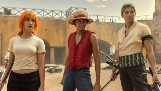 Iñaki Godoy&#039;s Luffy, Emily Rudd&#039;s Nami and Mackenyu&#039;s Zoro in live-action One Piece